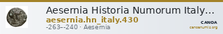 Aesernia Historia Numorum Italy 430 — CANOA