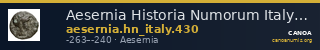 Aesernia Historia Numorum Italy 430 — CANOA