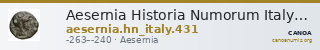 Aesernia Historia Numorum Italy 431 — CANOA