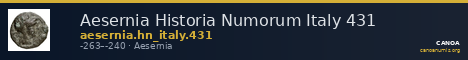 Aesernia Historia Numorum Italy 431 — CANOA