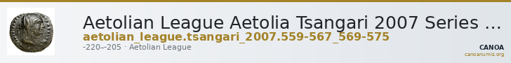 Aetolian League Aetolia Tsangari 2007 Series IV, 559-567_569-575 — CANOA
