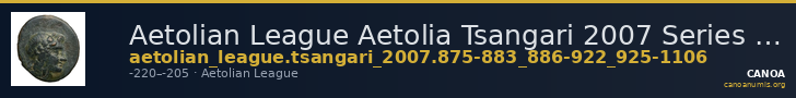 Aetolian League Aetolia Tsangari 2007 Series IV, 875-883_886-922_925-1106 — CANOA