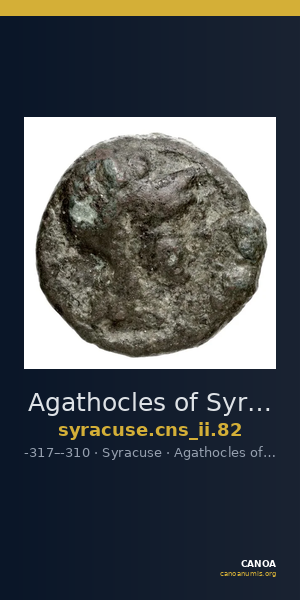 Agathocles of Syracuse Syracuse Calciati 1986 82 — CANOA