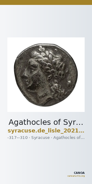 Agathocles of Syracuse Syracuse De Lisle 2021 E1 — CANOA