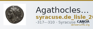 Agathocles of Syracuse Syracuse De Lisle 2021 E1 — CANOA
