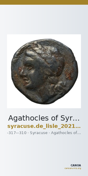 Agathocles of Syracuse Syracuse De Lisle 2021 E2 — CANOA