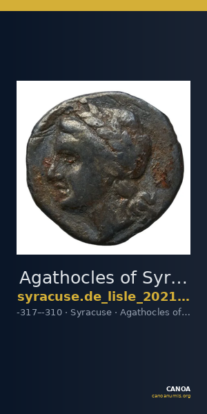 Agathocles of Syracuse Syracuse De Lisle 2021 E2 — CANOA