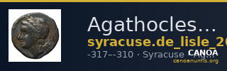 Agathocles of Syracuse Syracuse De Lisle 2021 E2 — CANOA