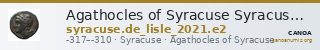 Agathocles of Syracuse Syracuse De Lisle 2021 E2 — CANOA