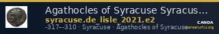 Agathocles of Syracuse Syracuse De Lisle 2021 E2 — CANOA