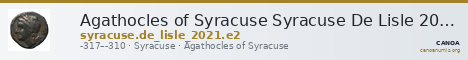 Agathocles of Syracuse Syracuse De Lisle 2021 E2 — CANOA