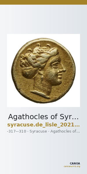 Agathocles of Syracuse Syracuse De Lisle 2021 E3 — CANOA