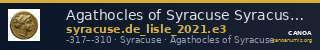 Agathocles of Syracuse Syracuse De Lisle 2021 E3 — CANOA