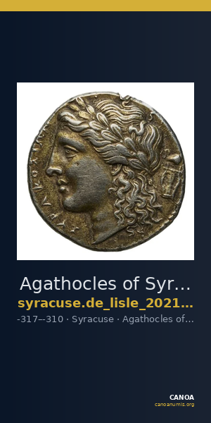 Agathocles of Syracuse Syracuse De Lisle 2021 E4 — CANOA