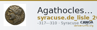 Agathocles of Syracuse Syracuse De Lisle 2021 E4 — CANOA