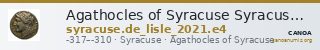 Agathocles of Syracuse Syracuse De Lisle 2021 E4 — CANOA