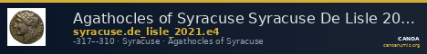 Agathocles of Syracuse Syracuse De Lisle 2021 E4 — CANOA