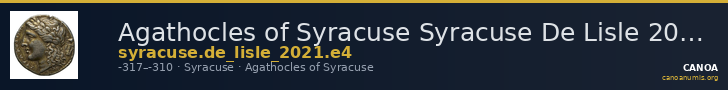 Agathocles of Syracuse Syracuse De Lisle 2021 E4 — CANOA
