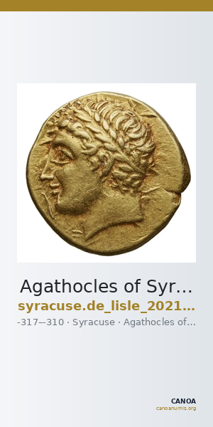 Agathocles of Syracuse Syracuse De Lisle 2021 G1 — CANOA