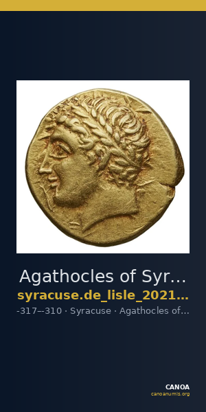 Agathocles of Syracuse Syracuse De Lisle 2021 G1 — CANOA
