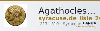 Agathocles of Syracuse Syracuse De Lisle 2021 G1 — CANOA