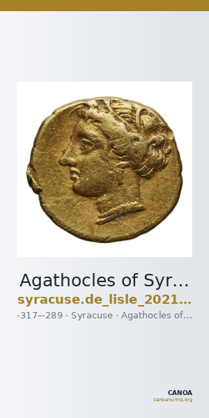 Agathocles of Syracuse Syracuse De Lisle 2021 G2 — CANOA