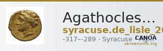 Agathocles of Syracuse Syracuse De Lisle 2021 G2 — CANOA