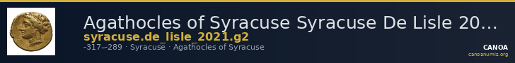 Agathocles of Syracuse Syracuse De Lisle 2021 G2 — CANOA