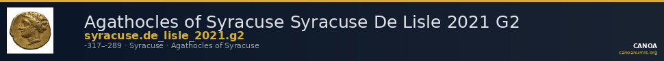 Agathocles of Syracuse Syracuse De Lisle 2021 G2 — CANOA