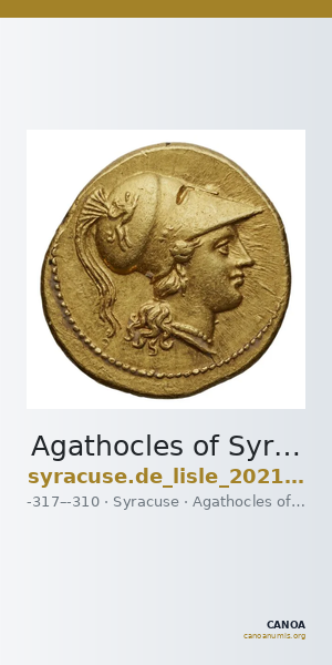 Agathocles of Syracuse Syracuse De Lisle 2021 G4 — CANOA