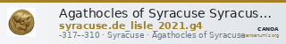 Agathocles of Syracuse Syracuse De Lisle 2021 G4 — CANOA