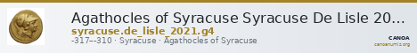 Agathocles of Syracuse Syracuse De Lisle 2021 G4 — CANOA
