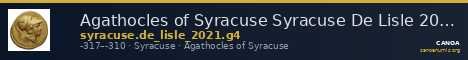 Agathocles of Syracuse Syracuse De Lisle 2021 G4 — CANOA