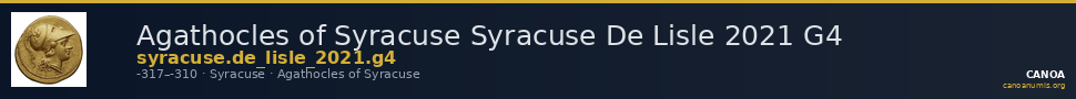 Agathocles of Syracuse Syracuse De Lisle 2021 G4 — CANOA