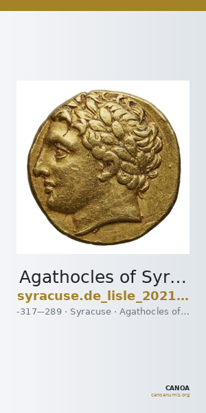 Agathocles of Syracuse Syracuse De Lisle 2021 G5 — CANOA