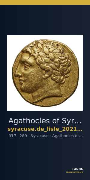 Agathocles of Syracuse Syracuse De Lisle 2021 G5 — CANOA