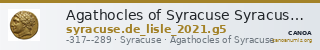 Agathocles of Syracuse Syracuse De Lisle 2021 G5 — CANOA