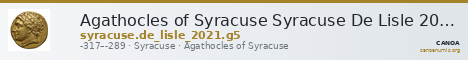 Agathocles of Syracuse Syracuse De Lisle 2021 G5 — CANOA