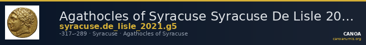 Agathocles of Syracuse Syracuse De Lisle 2021 G5 — CANOA