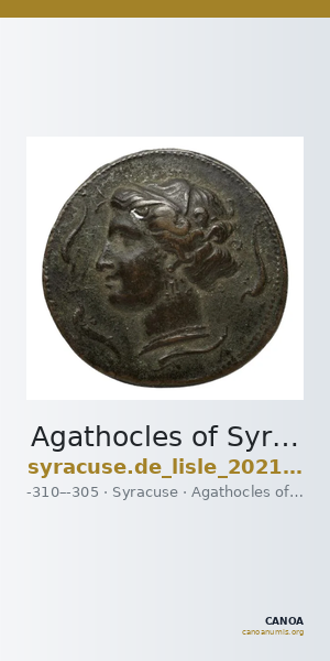 Agathocles of Syracuse Syracuse De Lisle 2021 S1 — CANOA