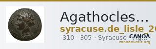 Agathocles of Syracuse Syracuse De Lisle 2021 S1 — CANOA