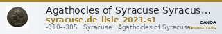 Agathocles of Syracuse Syracuse De Lisle 2021 S1 — CANOA