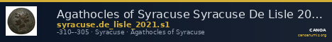 Agathocles of Syracuse Syracuse De Lisle 2021 S1 — CANOA