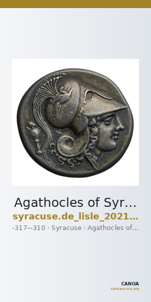 Agathocles of Syracuse Syracuse De Lisle 2021 S2 — CANOA