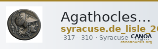 Agathocles of Syracuse Syracuse De Lisle 2021 S2 — CANOA