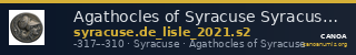 Agathocles of Syracuse Syracuse De Lisle 2021 S2 — CANOA