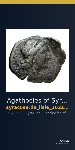 Agathocles of Syracuse Syracuse De Lisle 2021 S3 — CANOA