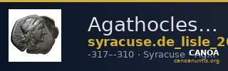 Agathocles of Syracuse Syracuse De Lisle 2021 S3 — CANOA