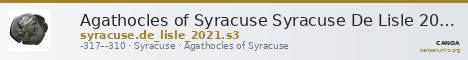 Agathocles of Syracuse Syracuse De Lisle 2021 S3 — CANOA
