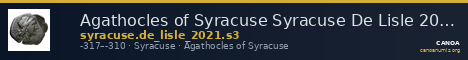 Agathocles of Syracuse Syracuse De Lisle 2021 S3 — CANOA